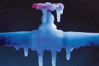 Photo of frozen water pipe