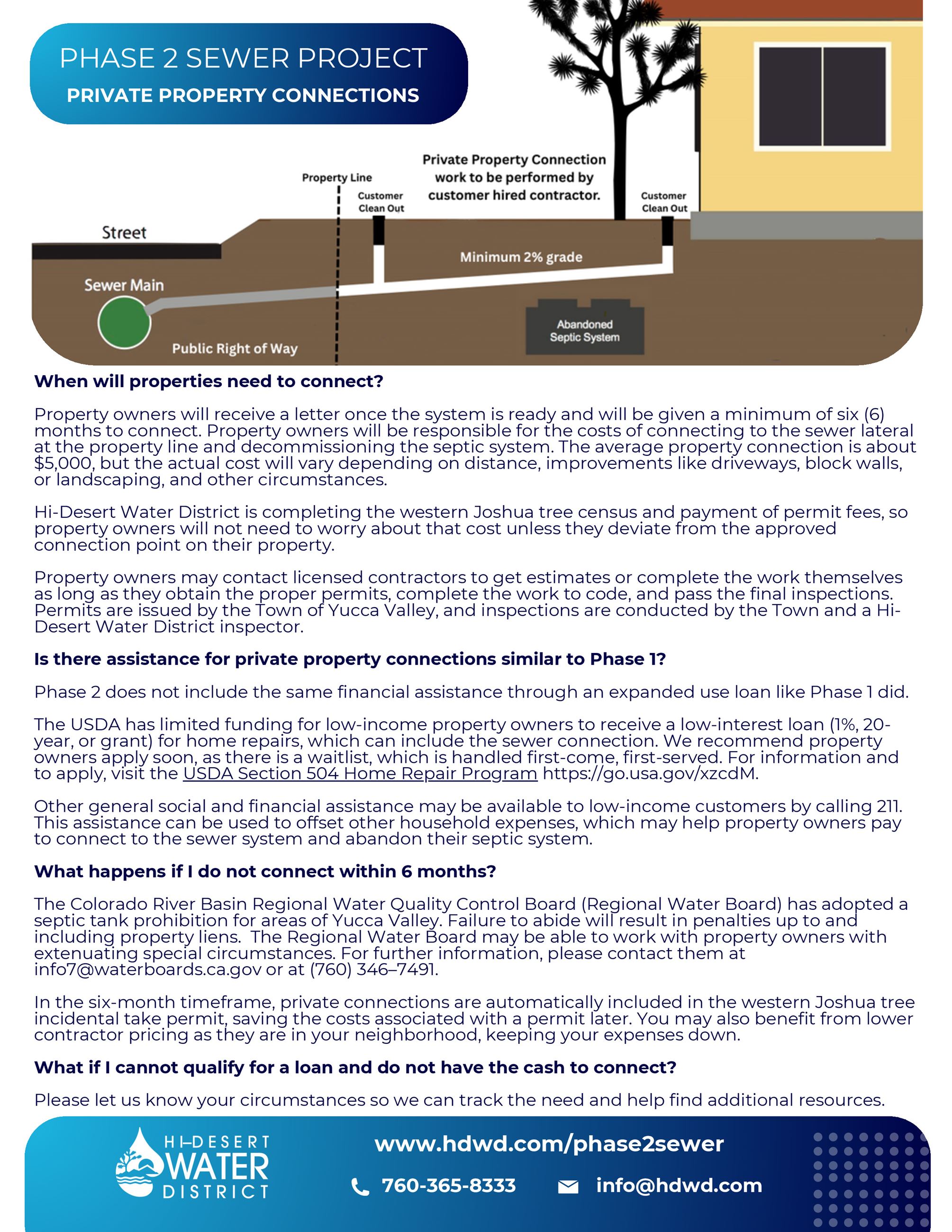 image of PHASE 2 SEWER PROPERTY CONNECTION fact sheet
